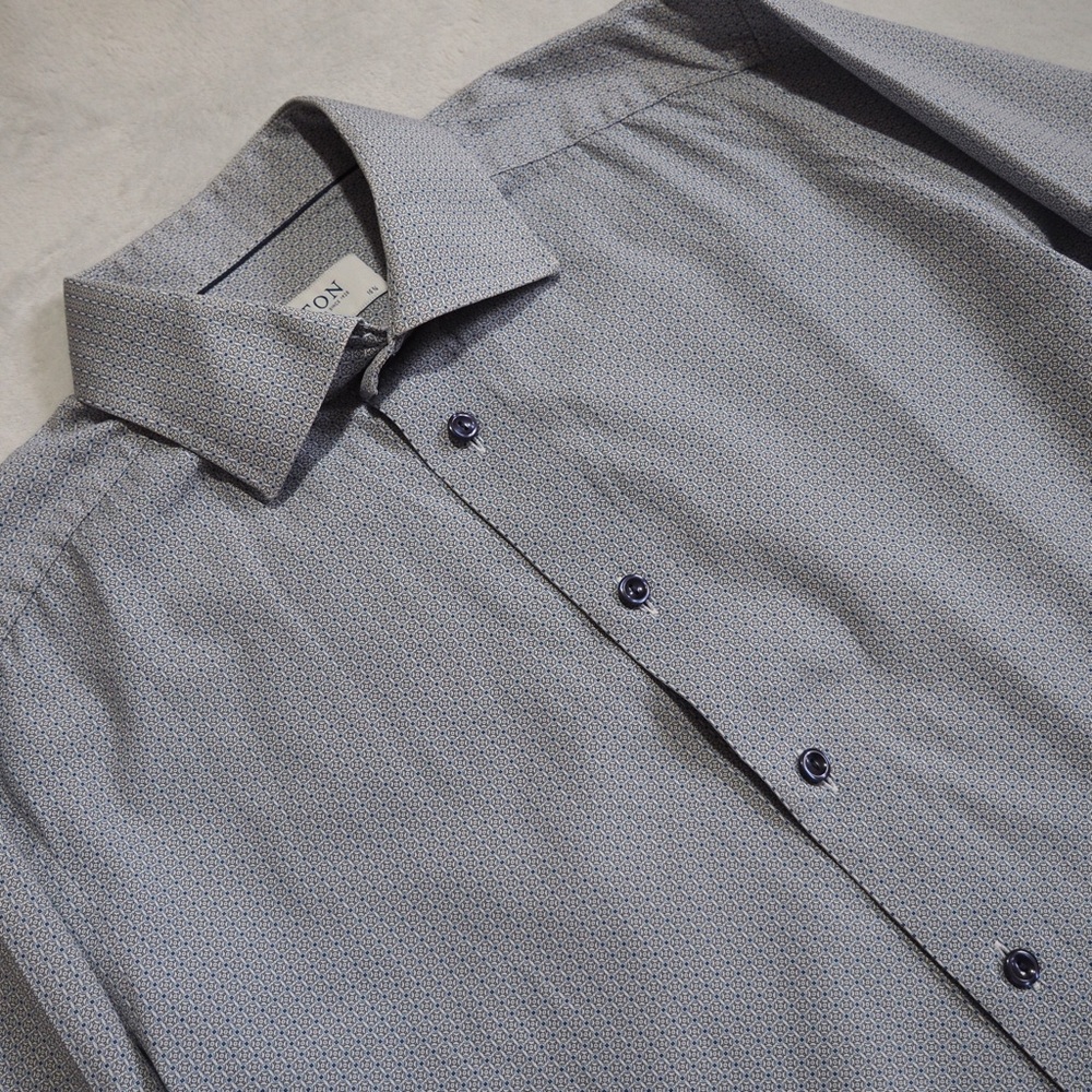 Eton Shirt Mens Sz 40/15 3/4 Slim Fit Dress Button Up Long Sleeve 100% Cotton